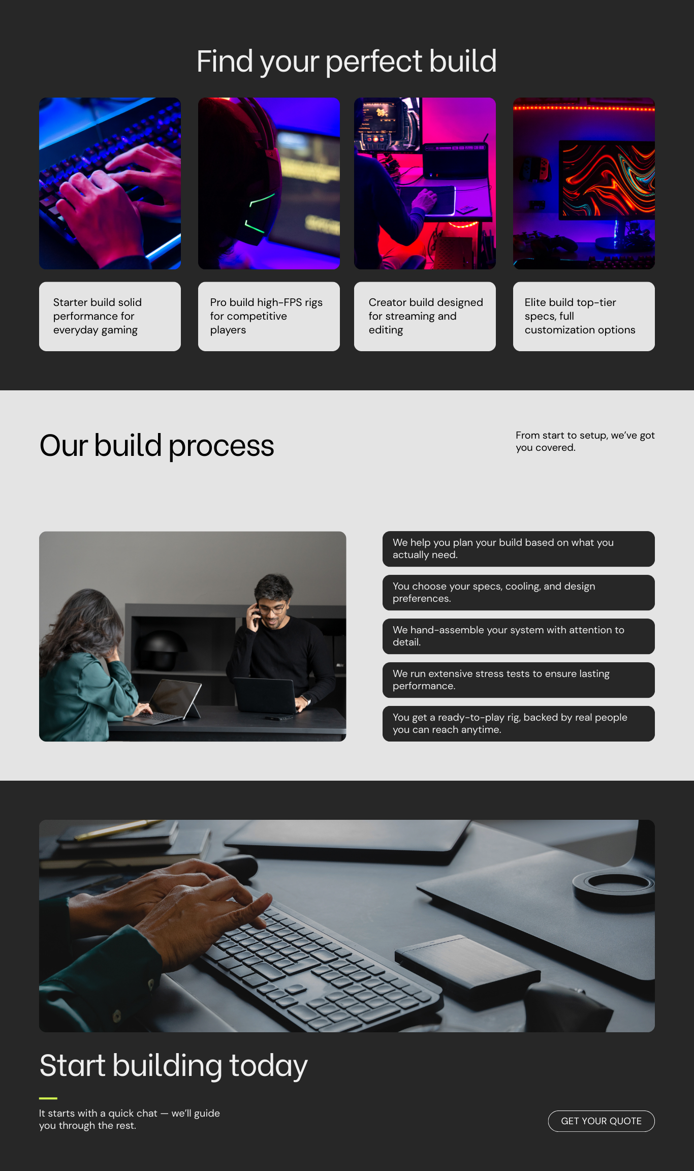 Portfolio/builds section image