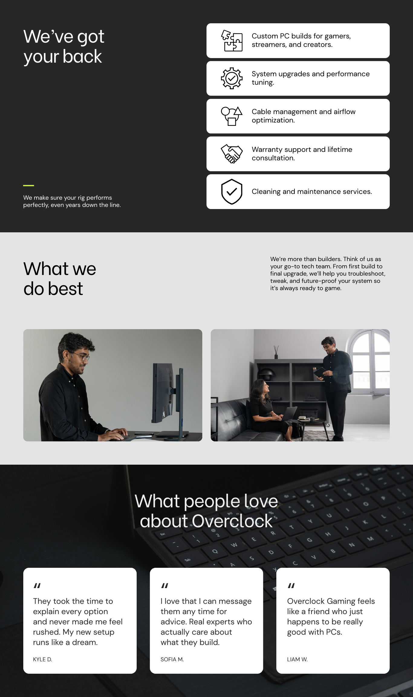 Testimonials section image